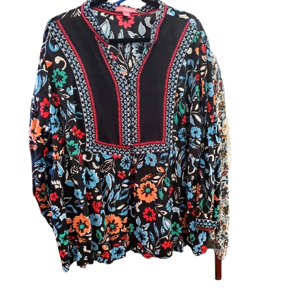 Woman Within Plus 1X Print Tunic Blouse  22-24 - Picture 10 of 12